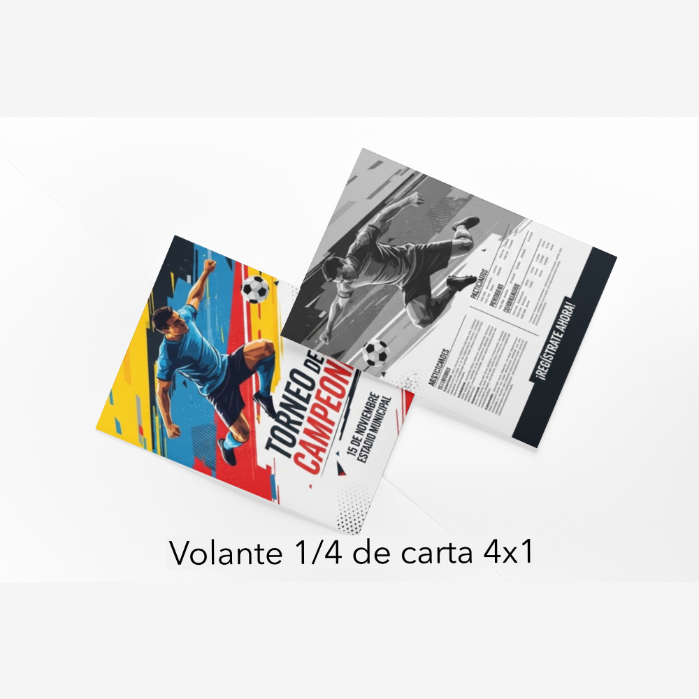 VOLANTE 1/4 DE CARTA 4X1