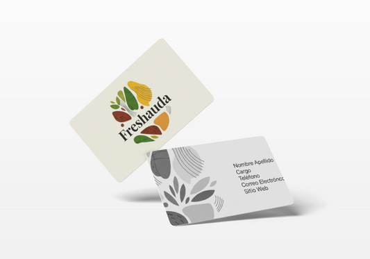 TARJETA CON BARNIZ UV AL FRENTE 4X1